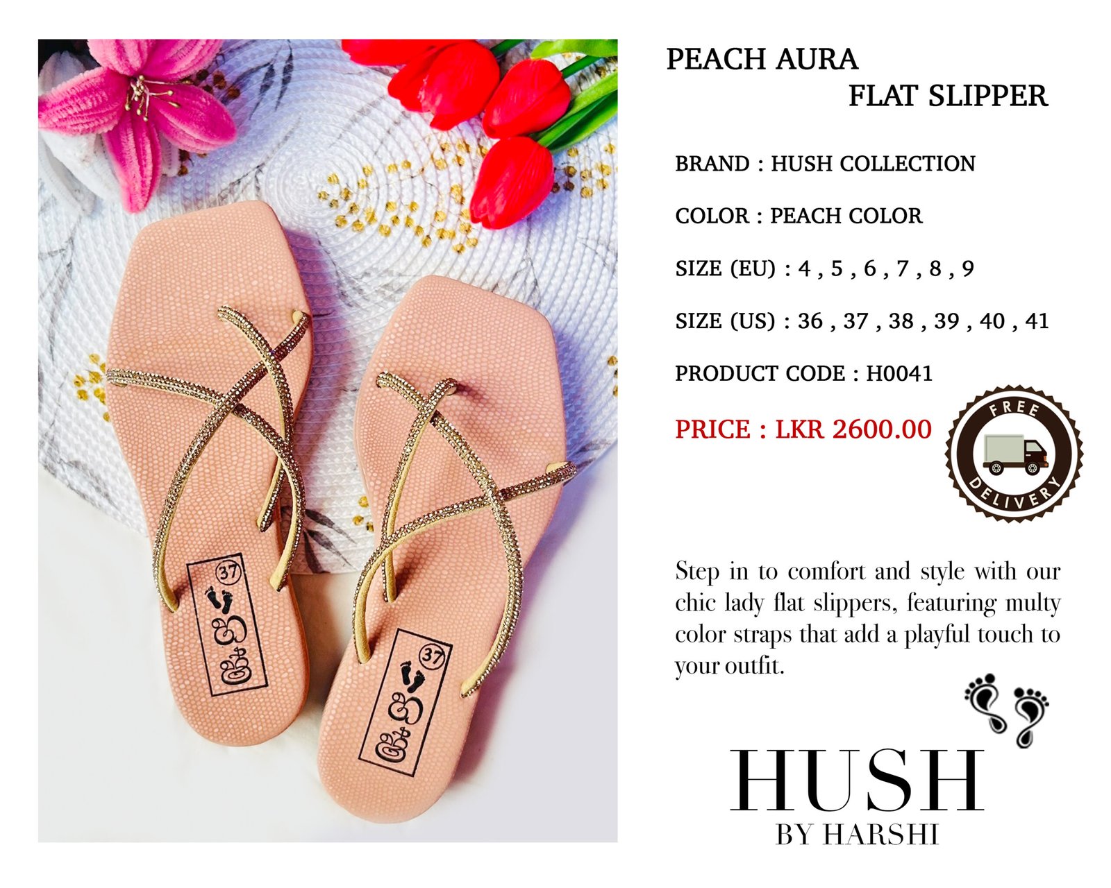 PEACH AURA FLAT SLIPPER